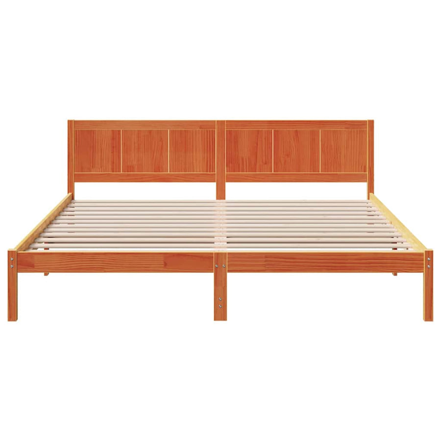 Bedframe Wax Bruin 200x200 cm Massief Grenenhout