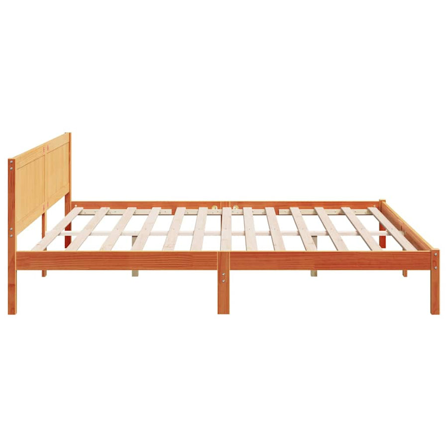 Bedframe Wax Bruin 200x200 cm Massief Grenenhout
