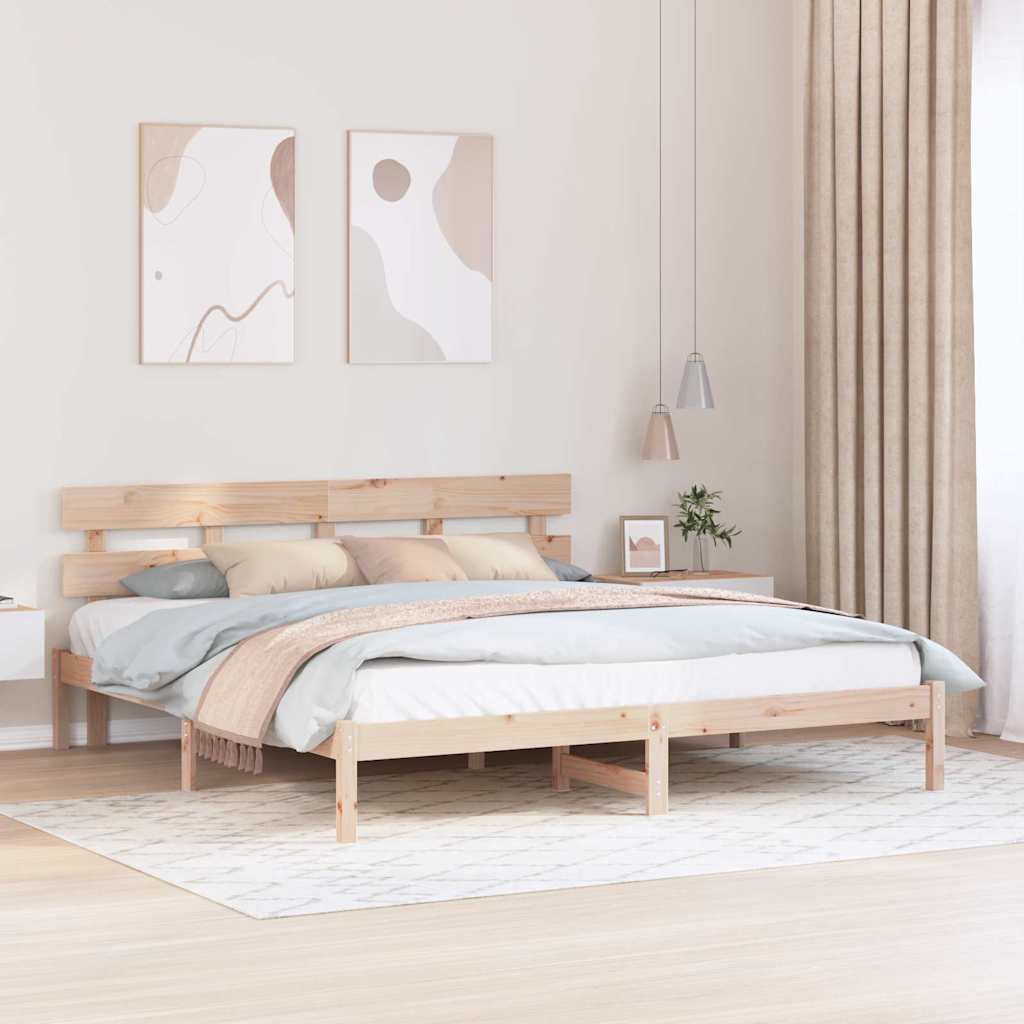 Bedframe Bruin 180 x 200 cm Massief grenenhout