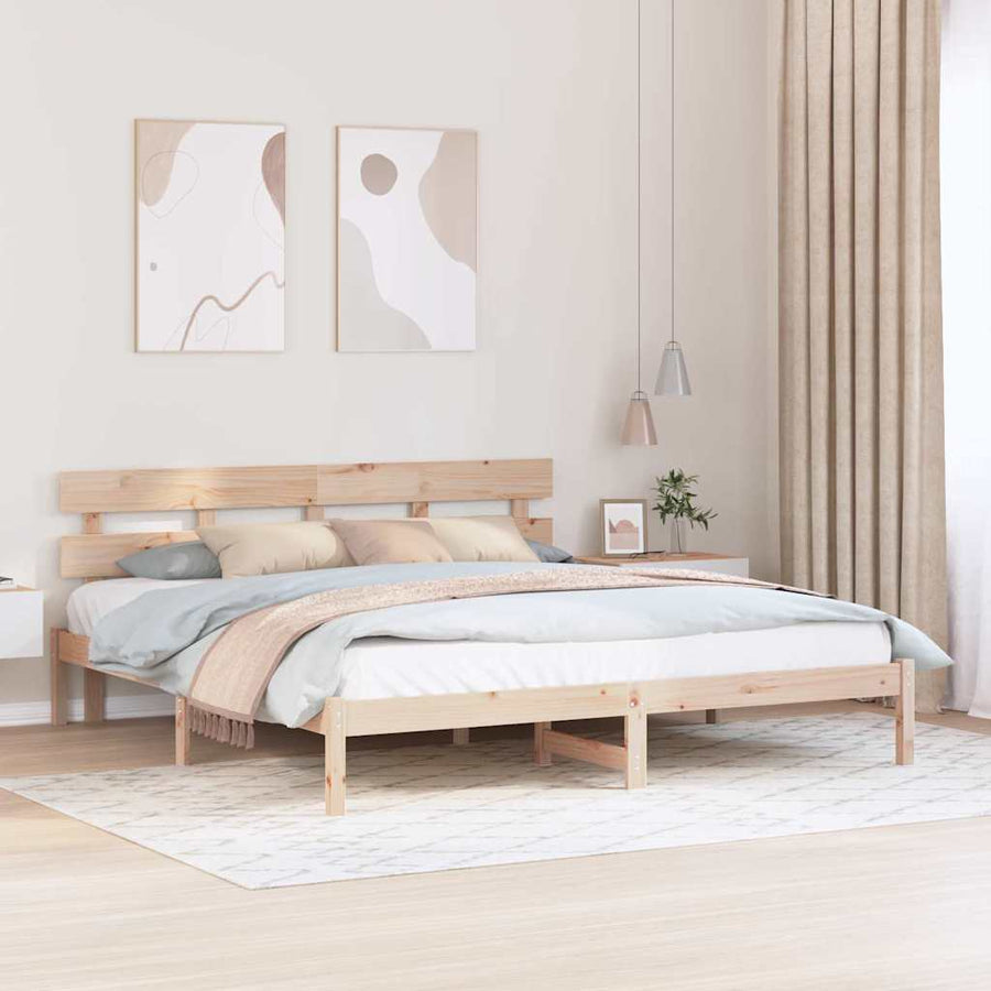 Bedframe Bruin 180 x 200 cm Massief grenenhout