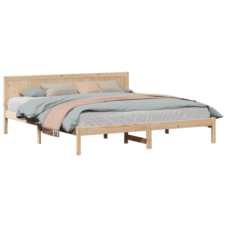 Bedframe Bruin 180 x 200 cm Massief grenenhout