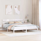 Bedframe 180x200 cm massief grenenhout wit