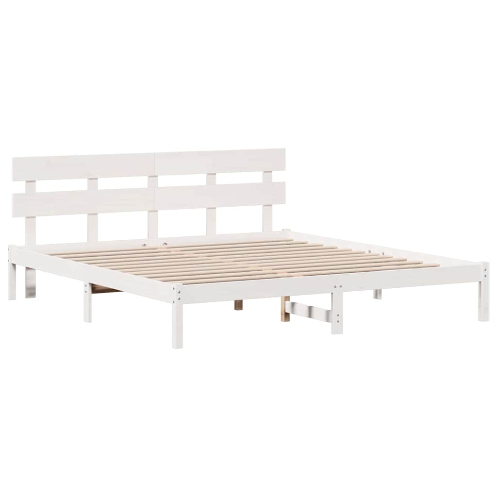Bedframe Wit 180 x 200 cm Massief grenenhout