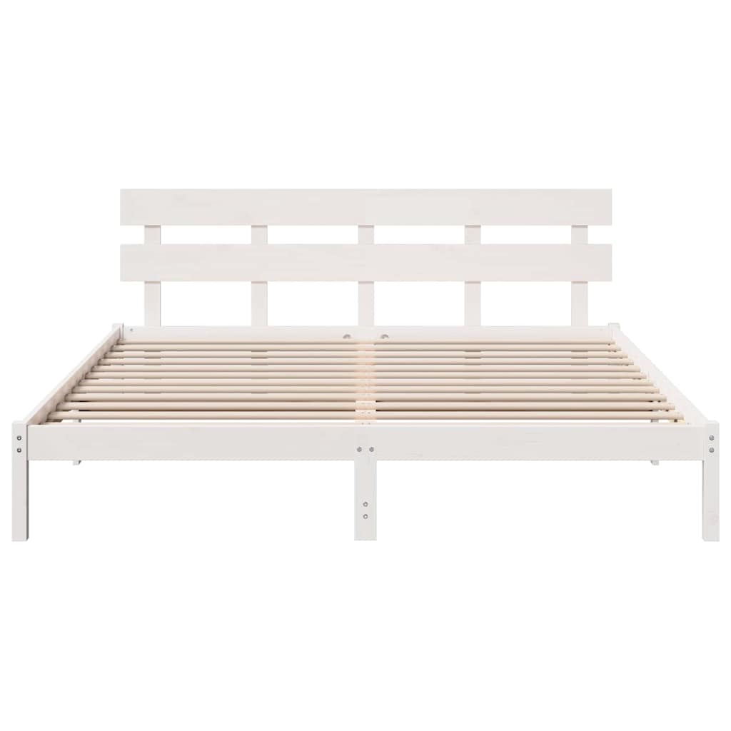 Bedframe Wit 180 x 200 cm Massief grenenhout