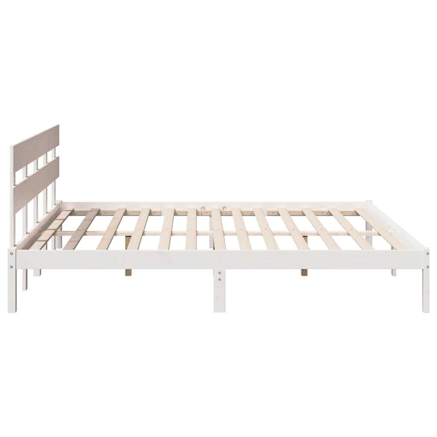Bedframe Wit 180 x 200 cm Massief grenenhout