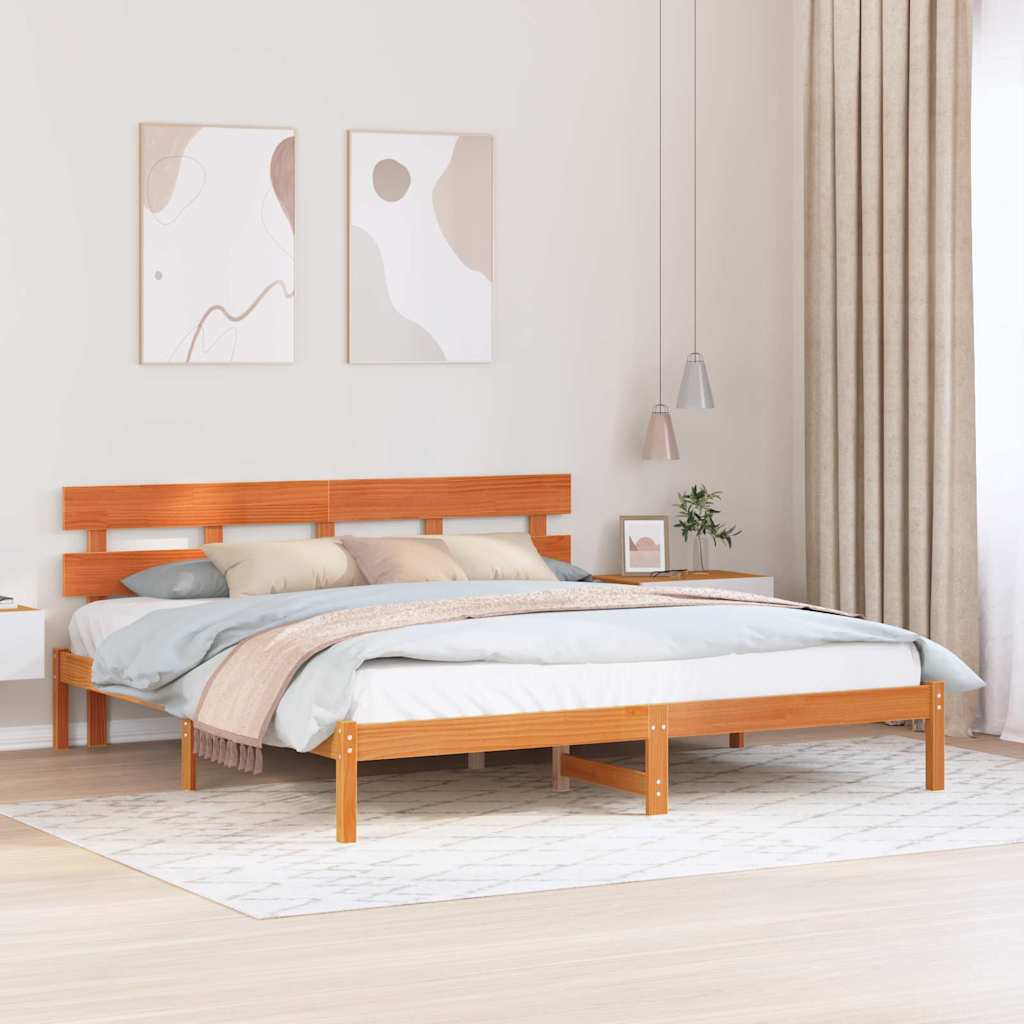 Bedframe Bruin 180 x 200 cm Massief grenenhout