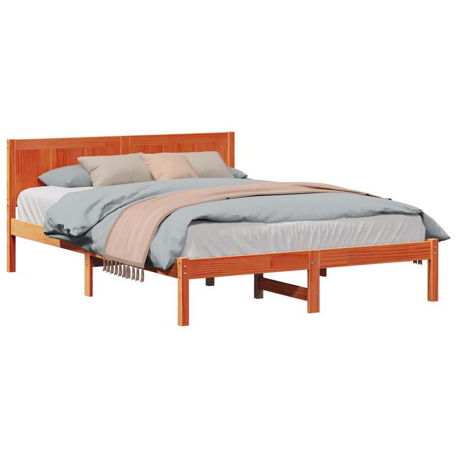 Bedframe Bruin 160 x 200 cm Massief grenenhout