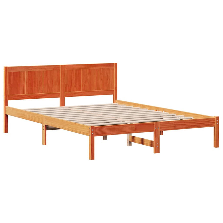Bedframe Bruin 160 x 200 cm Massief grenenhout