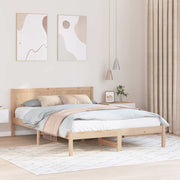 Bedframe 150x200 cm massief grenenhout bruin