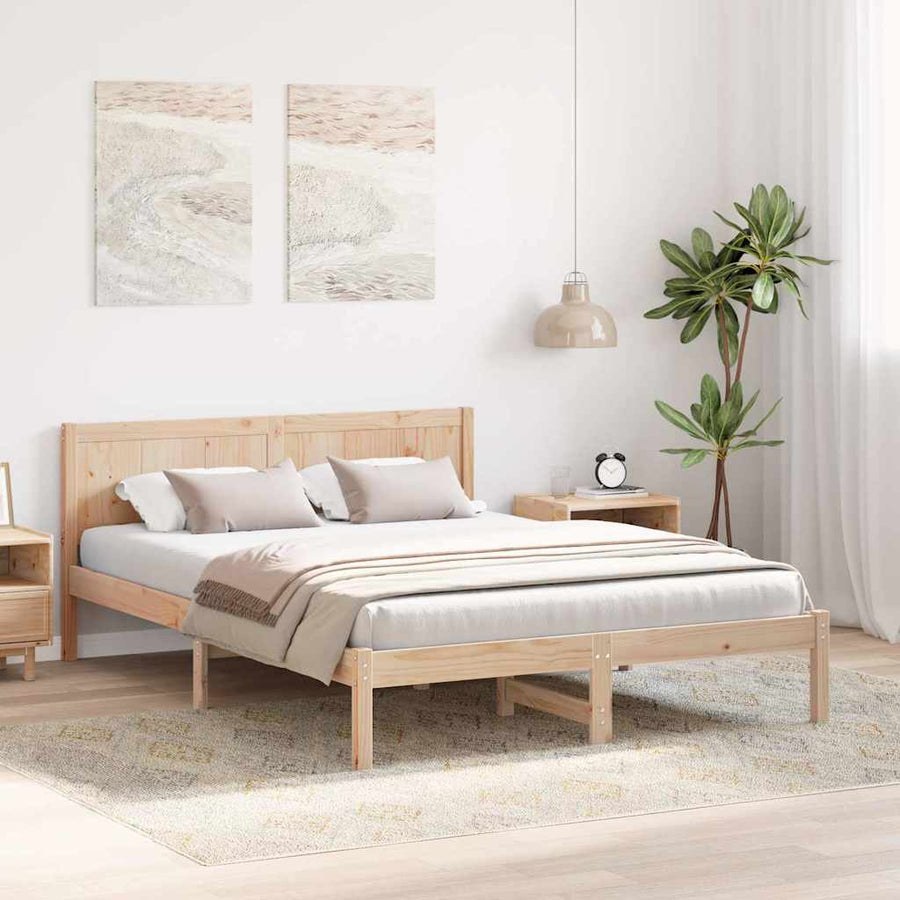 Bedframe 150x200 cm Massief Dennehout