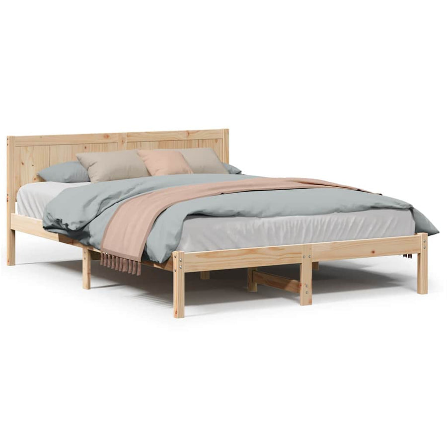 Bedframe 150x200 cm Massief Dennehout