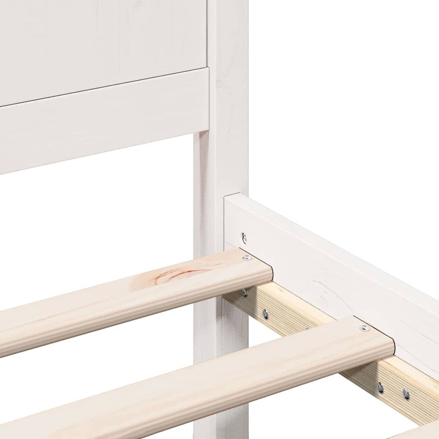Bedframe Wit 150 x 200 cm Massief grenenhout