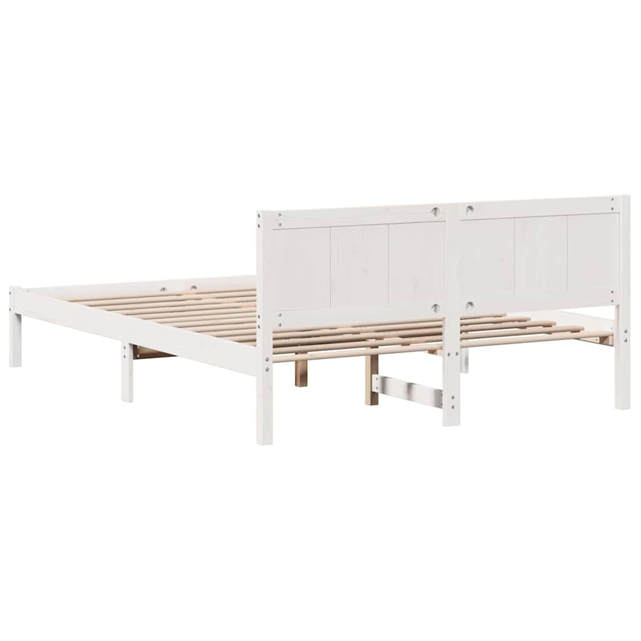 Bedframe Wit 150 x 200 cm Massief grenenhout