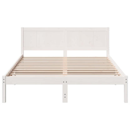 Bedframe Wit 150 x 200 cm Massief grenenhout