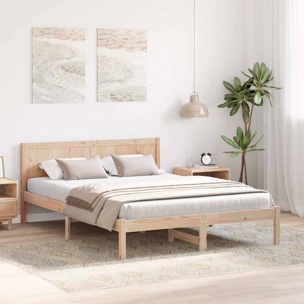 Bedframe Bruin 140 x 200 cm Massief grenenhout
