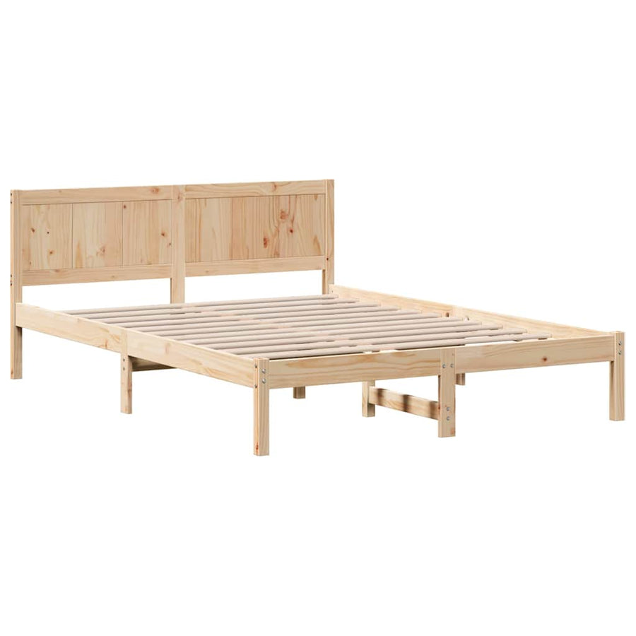 Bedframe Bruin 140 x 200 cm Massief grenenhout