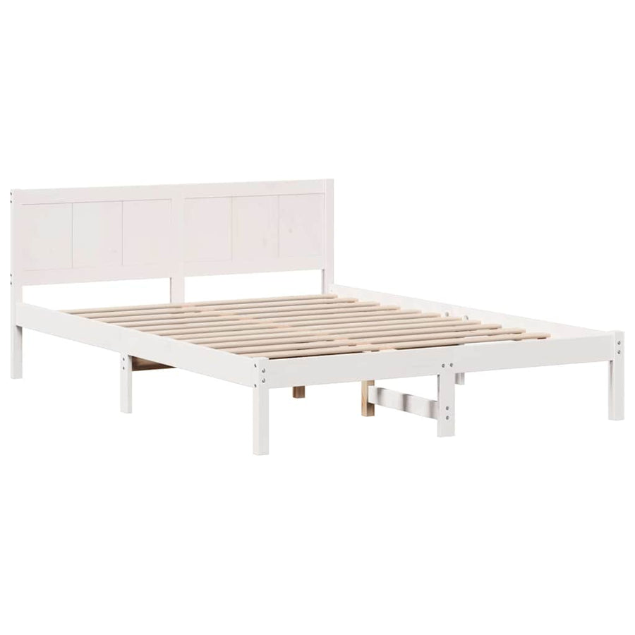 Bedframe Wit 140 x 200 cm Massief grenenhout