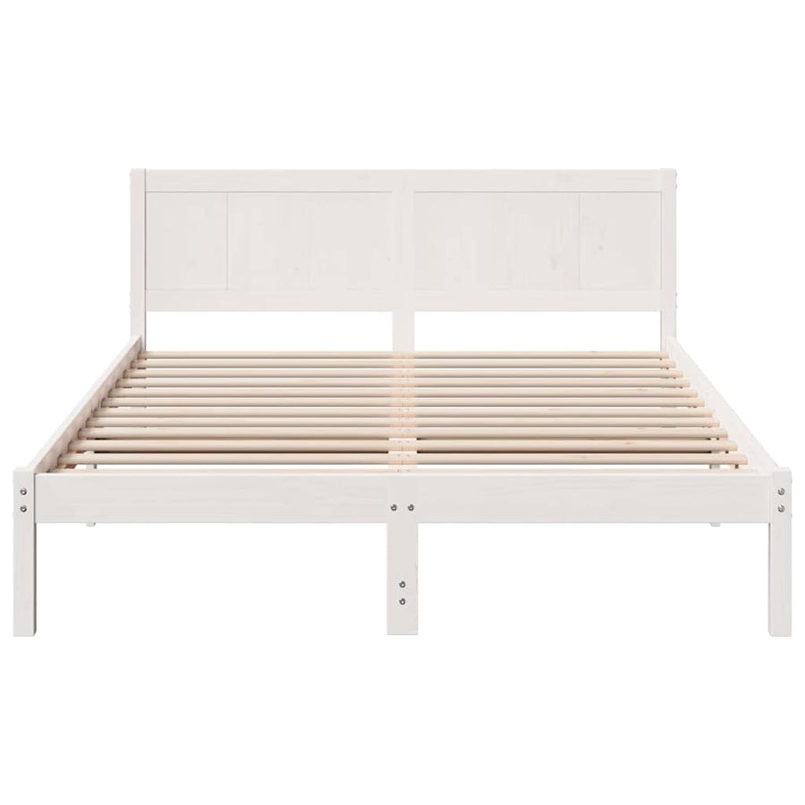 Bedframe Wit 140 x 200 cm Massief grenenhout