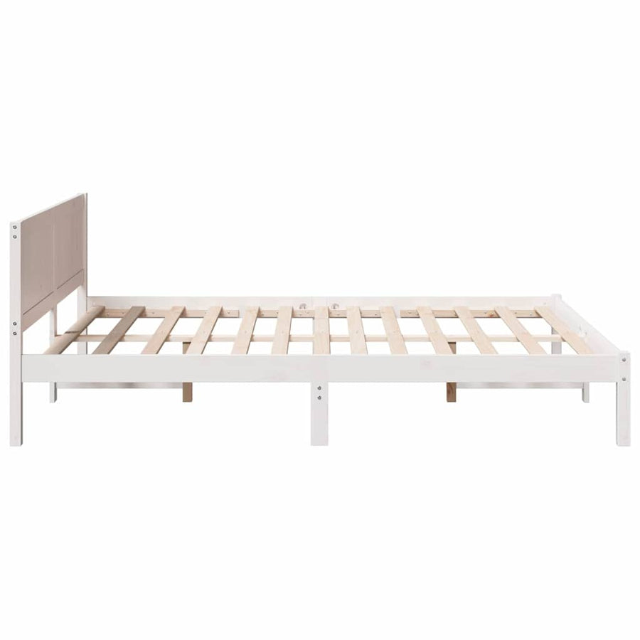 Bedframe Wit 140 x 200 cm Massief grenenhout