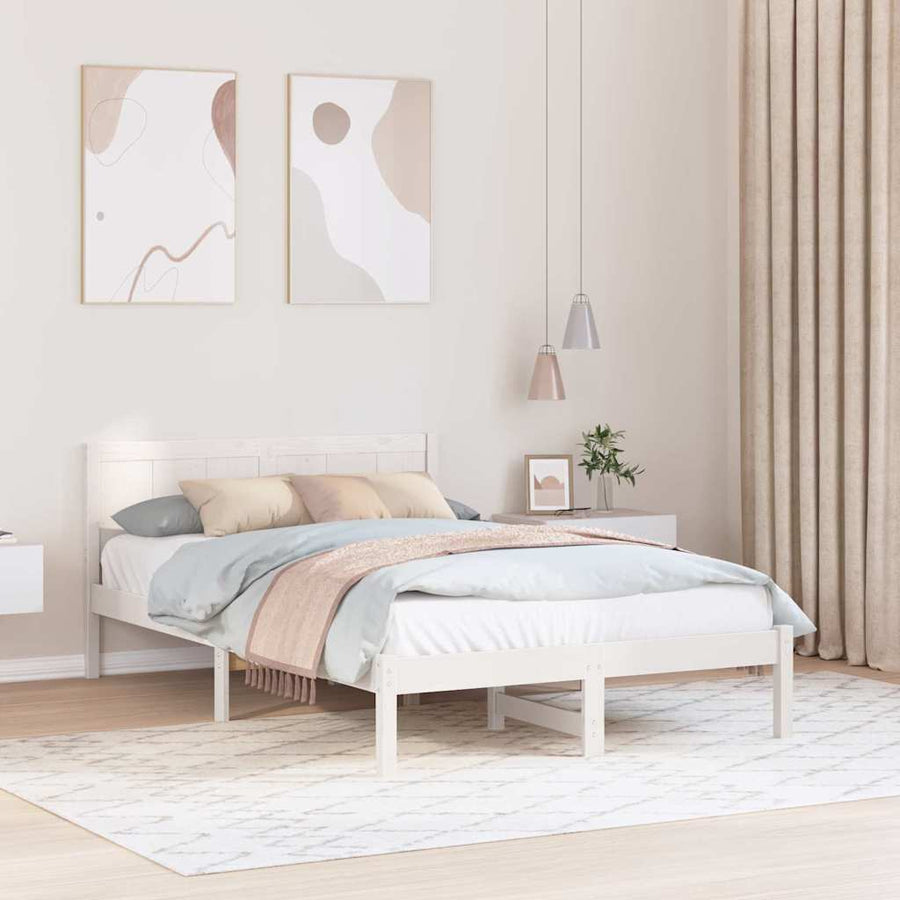Bedframe Wit 120 x 200 cm Massief grenenhout
