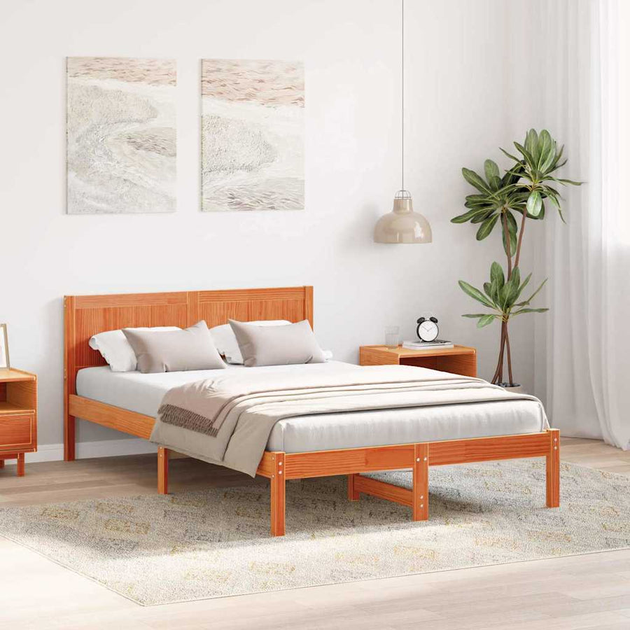 Bedframe Bruin 120 x 200 cm Massief grenenhout