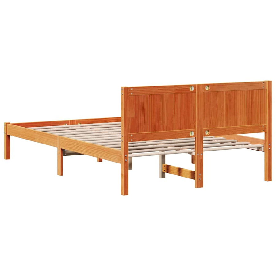Bedframe Bruin 135 x 190 cm Massief grenenhout