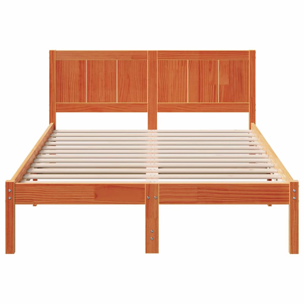Bedframe Bruin 135 x 190 cm Massief grenenhout