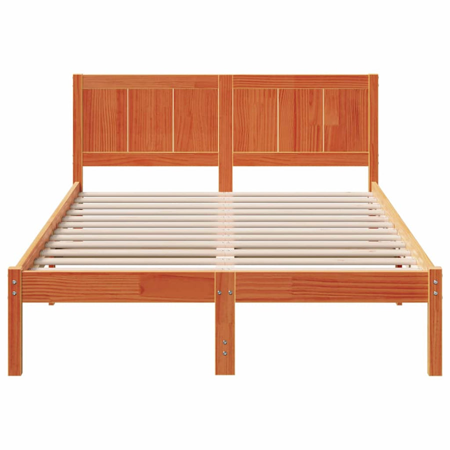 Bedframe Bruin 135 x 190 cm Massief grenenhout