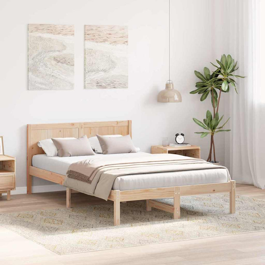 Bedframe Bruin 120 x 190 cm Massief grenenhout