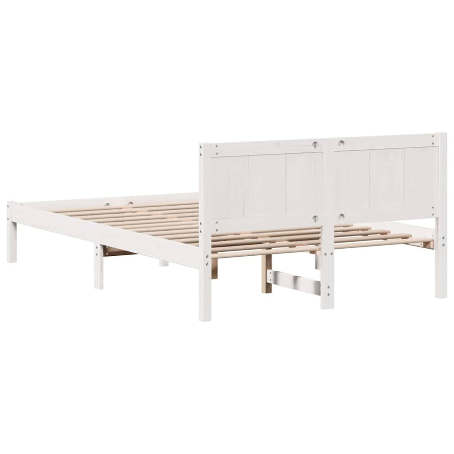 Bedframe Wit 120 x 190 cm Massief grenenhout