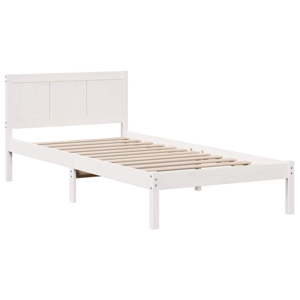 Bedframe Wit 80 x 200 cm Massief grenenhout
