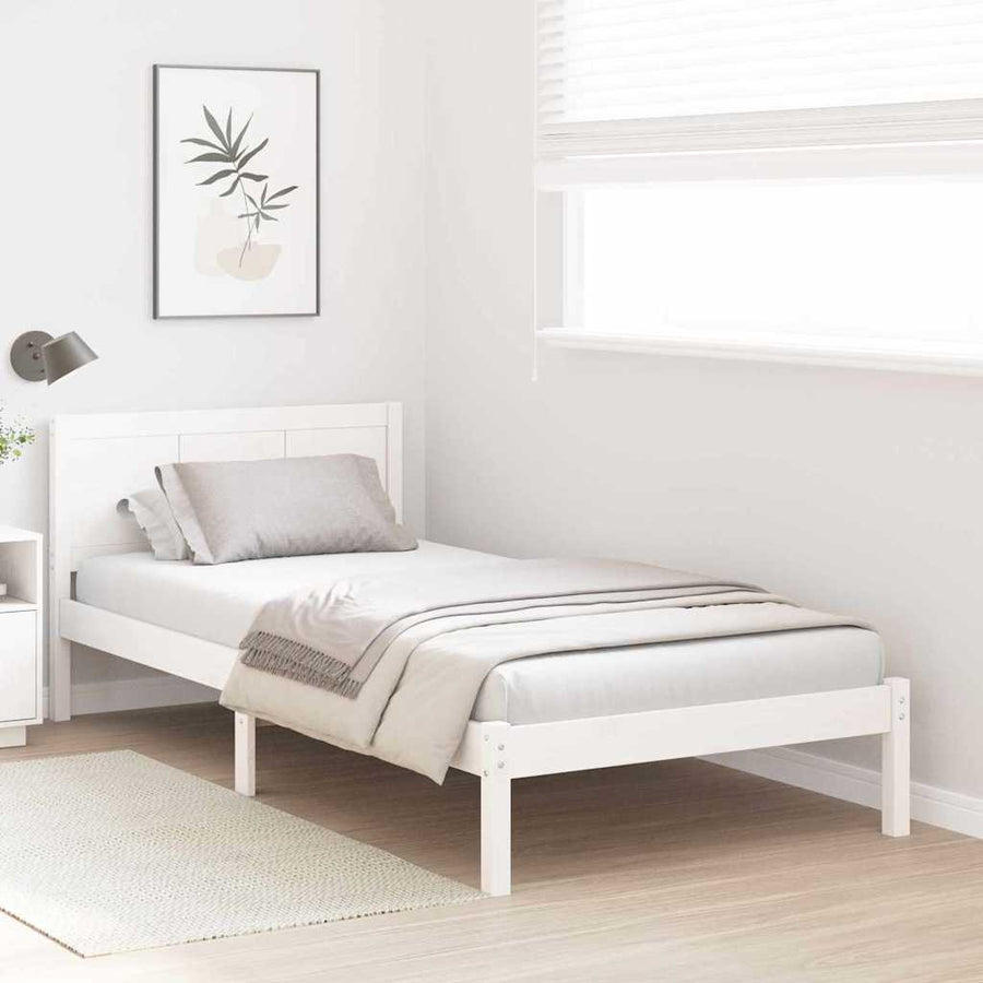Bedframe Wit 100 x 200 cm Massief grenenhout
