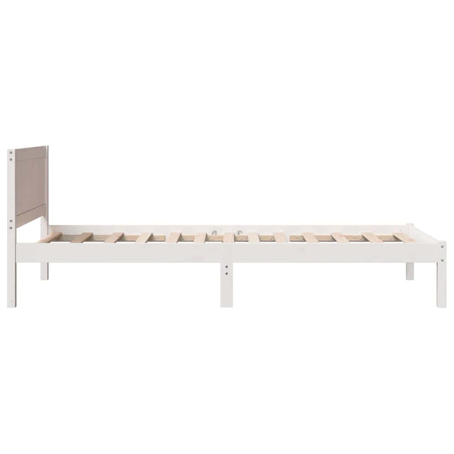 Bedframe Wit 90 x 190 cm Massief grenenhout