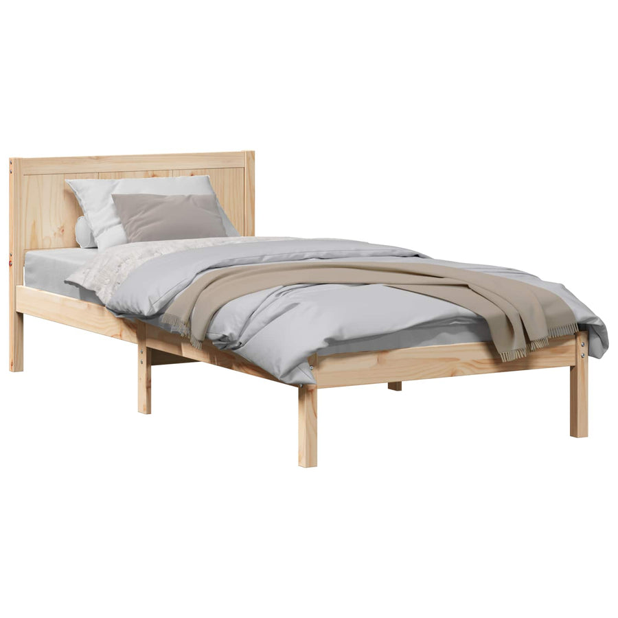 Bedframe Bruin 75 x 190 cm Massief grenenhout