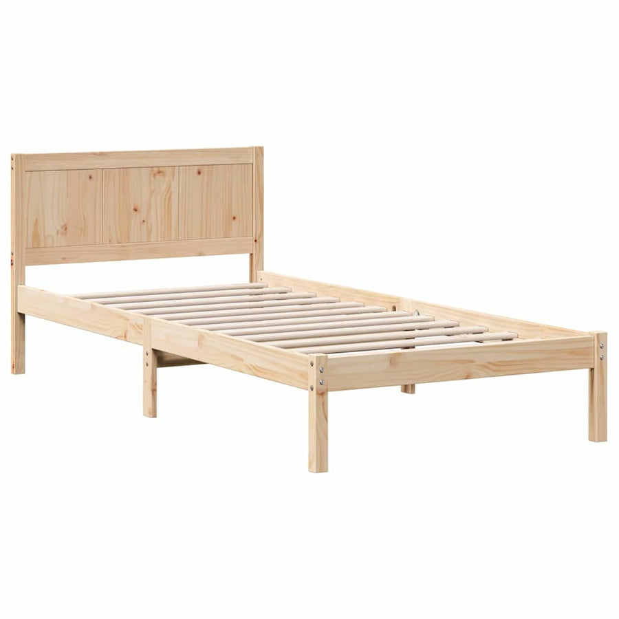 Bedframe Bruin 75 x 190 cm Massief grenenhout