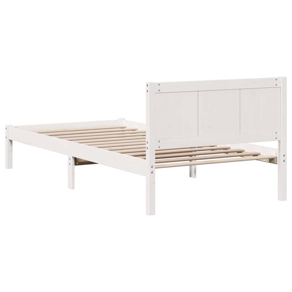 Bedframe Wit 75 x 190 cm Massief grenenhout