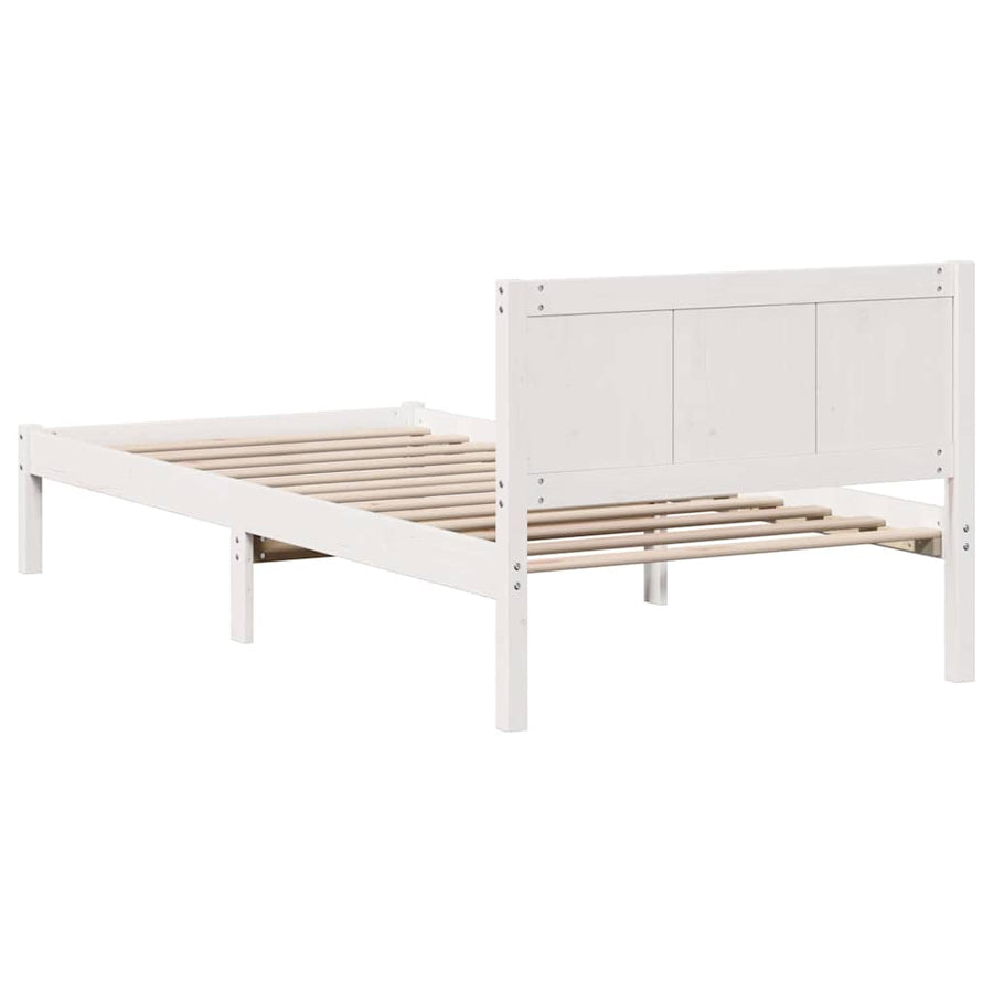Bedframe Wit 75 x 190 cm Massief grenenhout