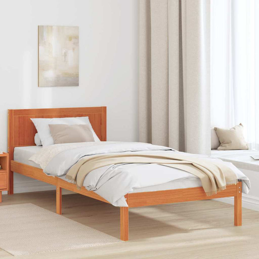 Bedframe Bruin 75 x 190 cm Massief grenenhout