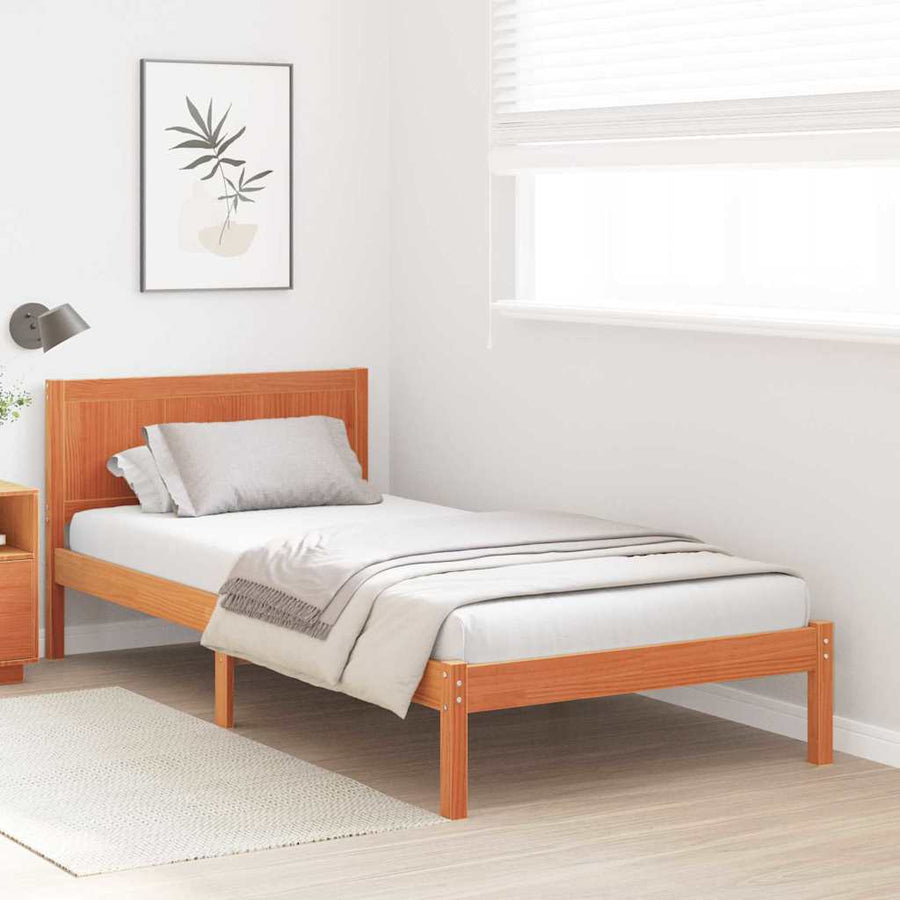 Bedframe Bruin 75 x 190 cm Massief grenenhout