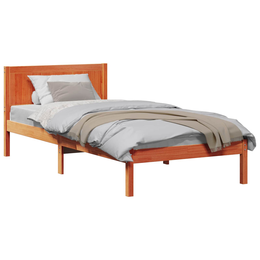 Bedframe Bruin 75 x 190 cm Massief grenenhout