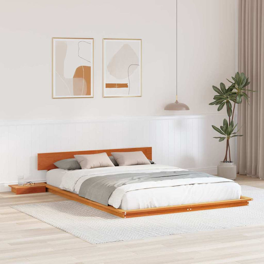 Bedframe Bruin Hout 150 x 200 cm Wasbruin