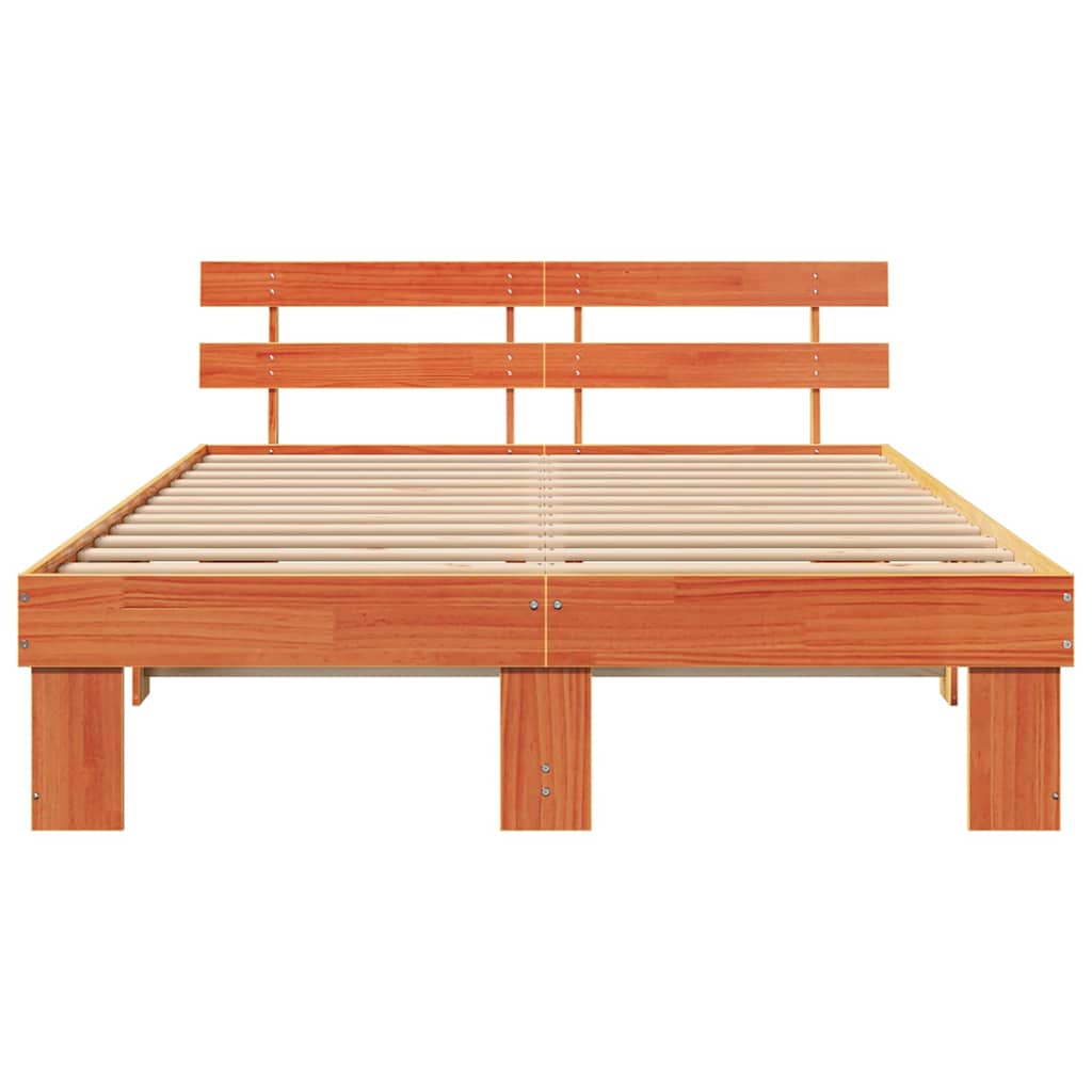 Bedframe Wasbruin 140 x 200 cm Massief grenenhout