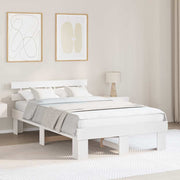 Bedframe 140x190 cm massief grenenhout wit