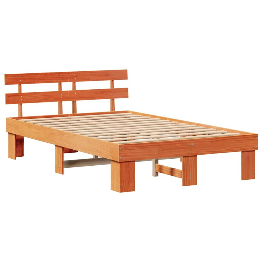 Bedframe Wasbruin 140 x 190 cm Massief grenenhout