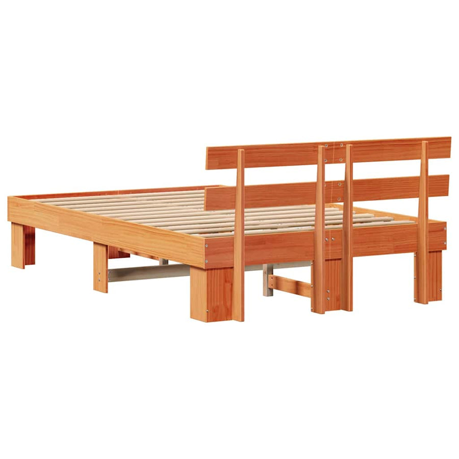 Bedframe Wasbruin 135 x 190 cm Massief grenenhout
