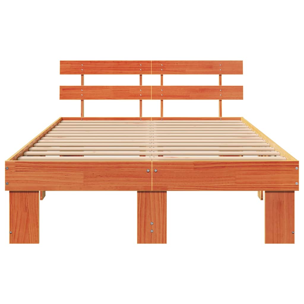 Bedframe Wasbruin 135 x 190 cm Massief grenenhout