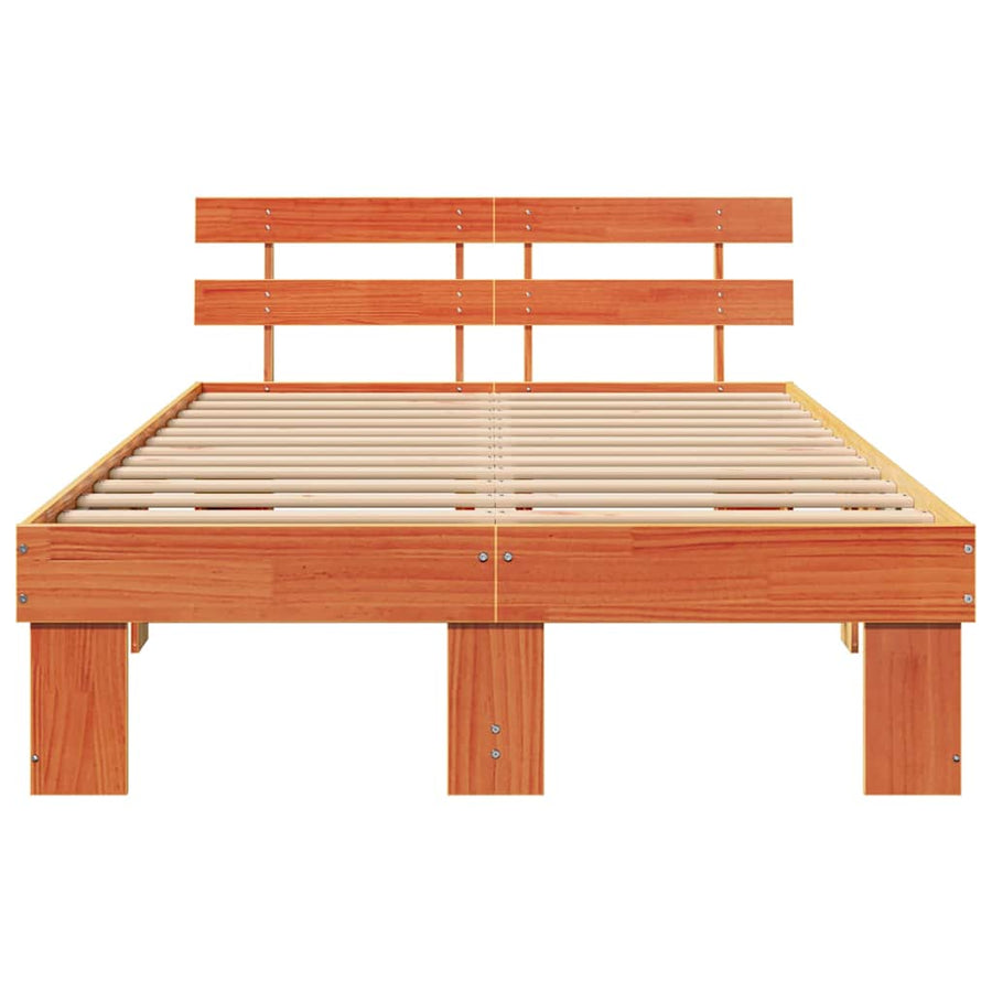Bedframe Wasbruin 135 x 190 cm Massief grenenhout