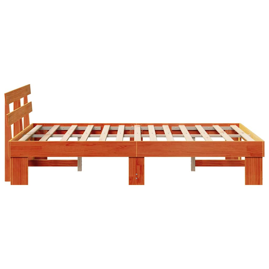 Bedframe Wasbruin 135 x 190 cm Massief grenenhout