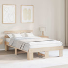 Bed Frame with Headboard Natural 120 x 190 cm Solid Pine Wood