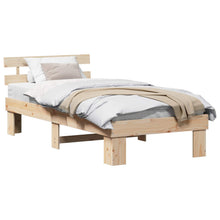 Bedframe met hoofdeinde Naturel 90 x 200 cm Massief grenenhout